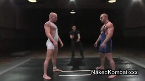 Muscle bare gays wrestling on mats