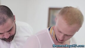 Uniform bishop spunks butt