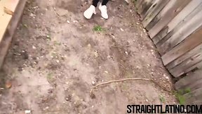 Latino twink barebacked outdoor in paid gay pov