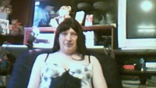 Mature sissy in lingerie