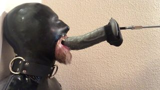 Rubber pig throat mechanically stimulated