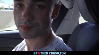 Brothercrush petite stepbrother gets a colossal chocolate prick in his arsehole during his