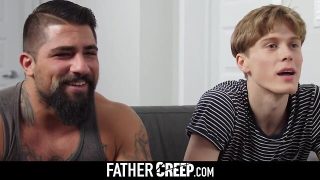 Beefy dad creep shags his younger teenager’s tiny backside without condoms-fathercreep.com
