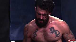 Alpha wolfe rubs down jimmy fit as he bends over