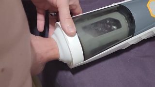 Trying out a new auto-stroking toy