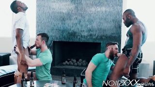 Noah donovan & ziggy banks in a wild foursome fucking with their hairy loves